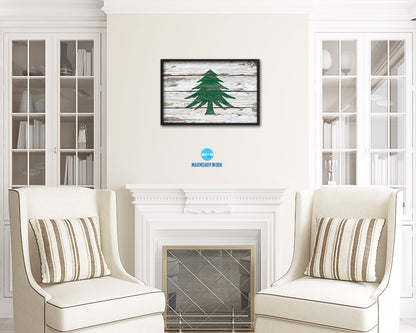 Naval & Maritime City Massachusetts State Vintage Flag Framed Print Wall Decor Art Gifts
