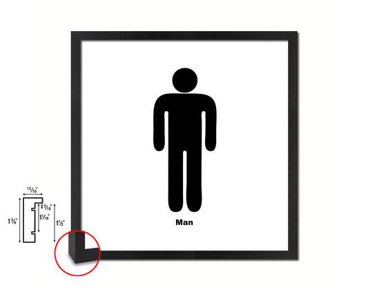 Man Punctuation Symbol Framed Print Home Decor Wall Art English Teacher Gifts
