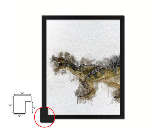 Dinosaur Animal Painting Print Framed Art Home Wall Decor Gifts