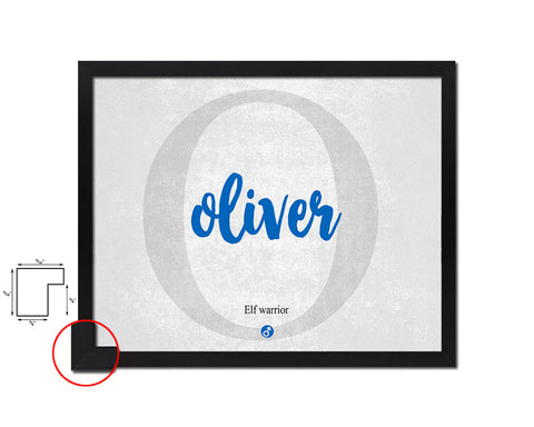Oliver Personalized Biblical Name Plate Art Framed Print Kids Baby Room Wall Decor Gifts