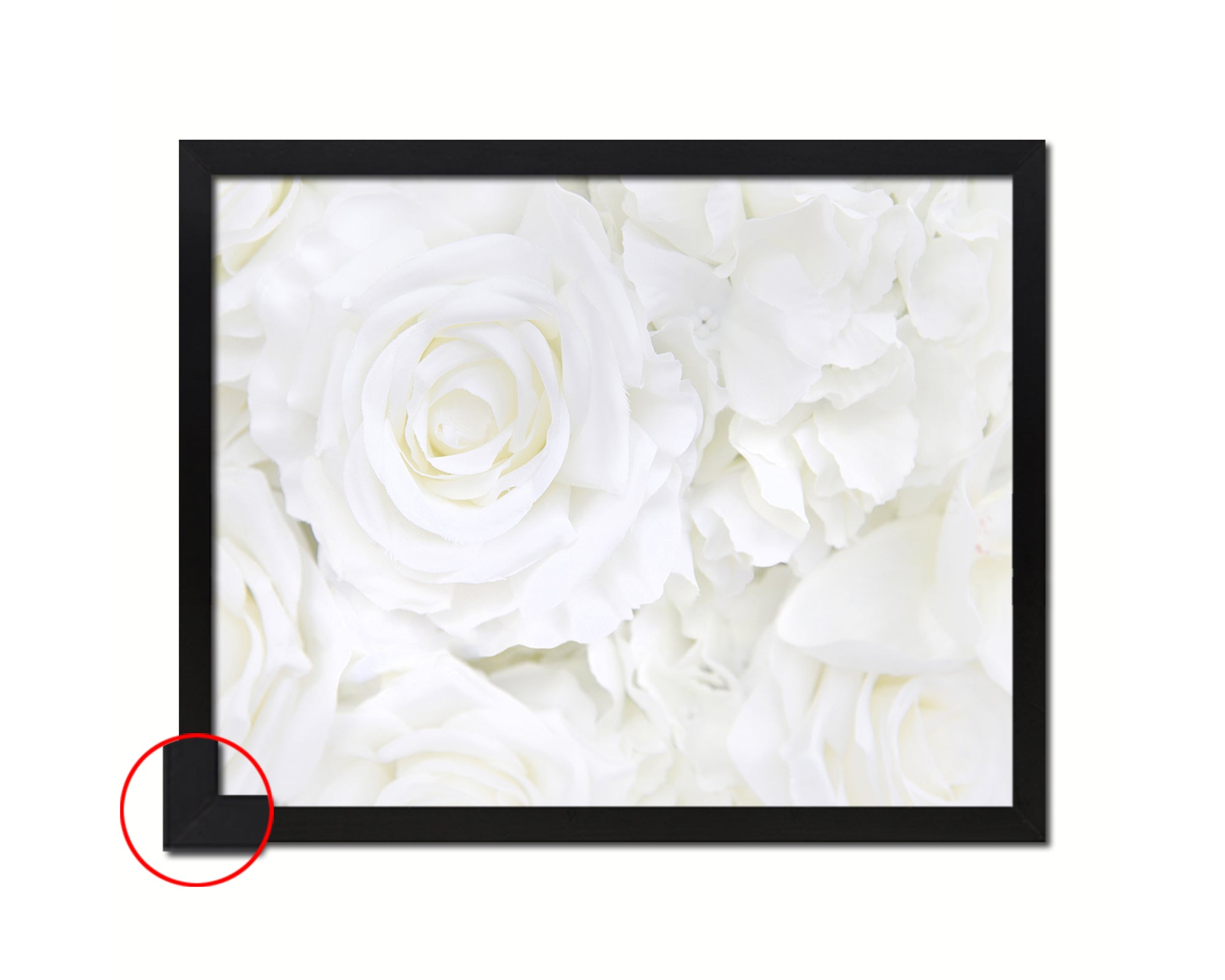Rose White Flower Wood Framed Paper Print Wall Decor Art Gifts