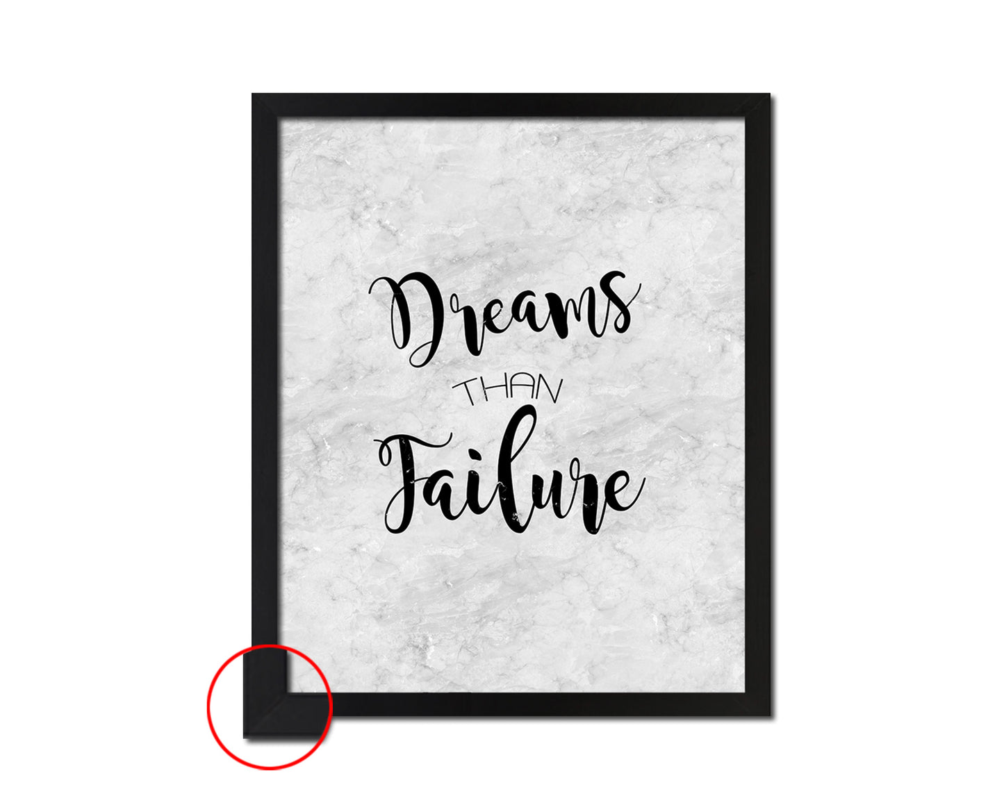 Dreams than failure Quote Framed Print Wall Art Decor Gifts