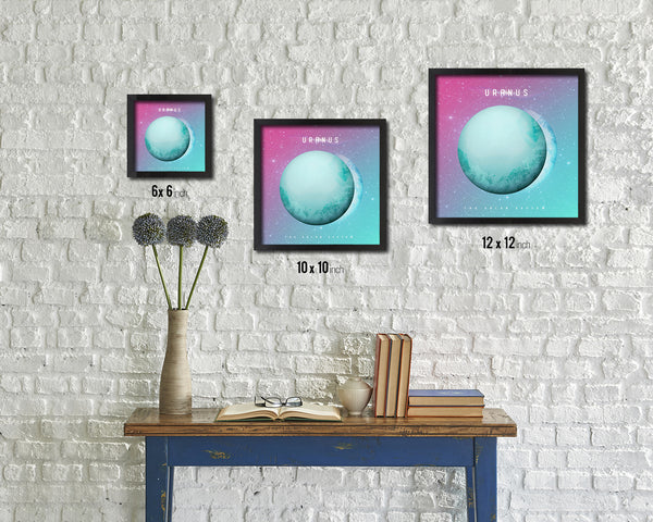 Uranus Planet Colorful Prints Watercolor Solar System Framed Print Home Decor Wall Art Gifts