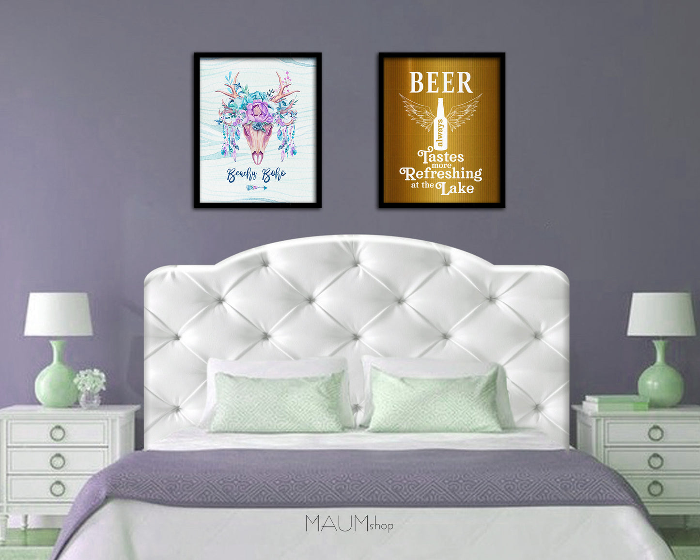 B*r always tastes more refreshing at the lake Quote Framed Print Wall Decor Art Gifts