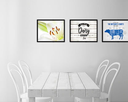 Farm Fresh Dairy Vintage Sign Fine Art Paper Prints Wood Frame Wall Art Decor Gifts