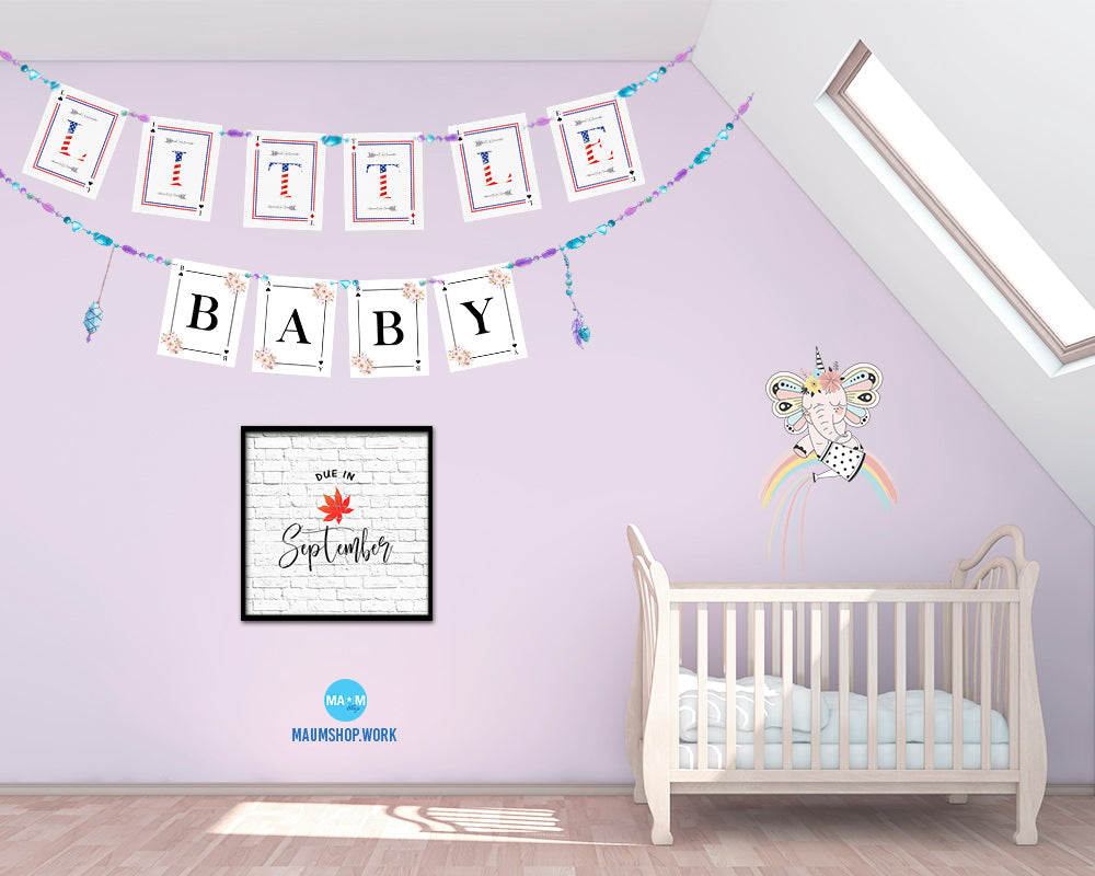 Baby Due In September Pregnancy Announcement Personalized Frame Print Wall Decor Art Gifts