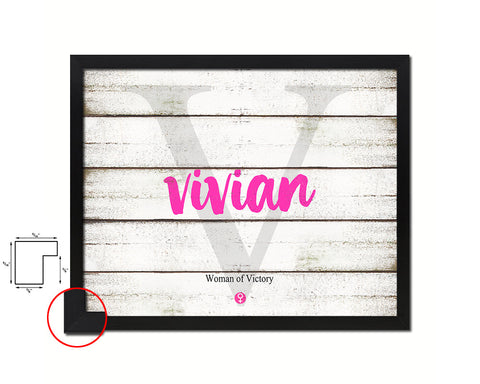 Vivian Personalized Biblical Name Plate Art Framed Print Kids Baby Room Wall Decor Gifts