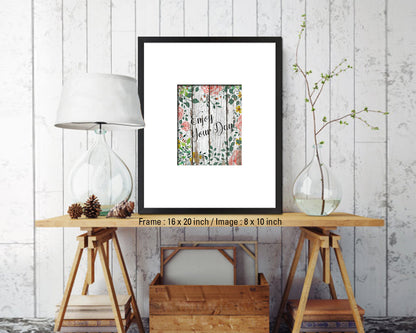 Enjoy your day Quote Wood Framed Print Home Decor Wall Art Gifts