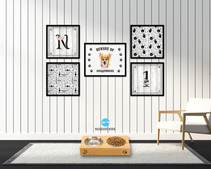 Beware of Cocker Spaniel Sign Wood Framed Print Wall Art Decor Gifts