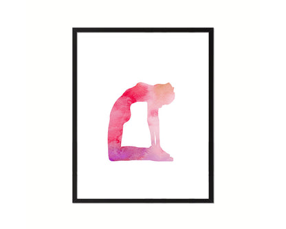 Camel Pose Ustrasana Yoga Wood Framed Print Wall Decor Art Gifts