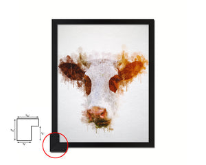 Cow Animal Painting Print Framed Art Home Wall Decor Gifts