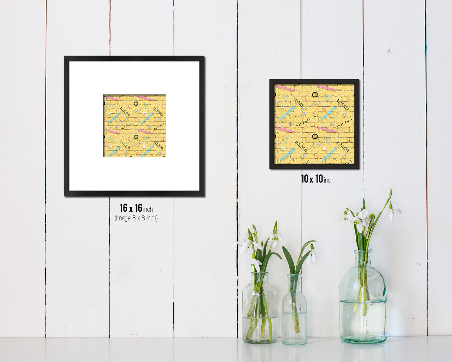 Abstract Yellow Artwork Wood Frame Gifts Modern Wall Decor Art Prints