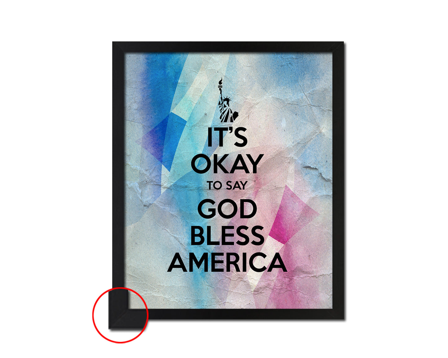 It's okay to say God bless America Quote Framed Print Wall Decor Art Gifts