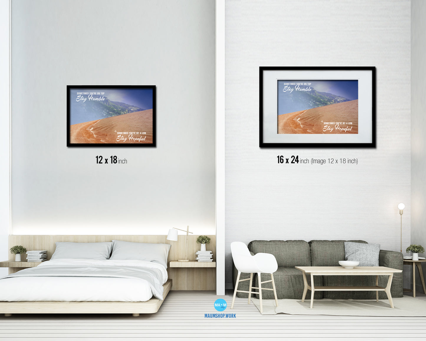 Sometimes you're on top stay humble Quote Framed Print Wall Decor Art Gifts