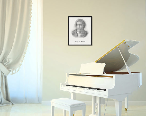 Ludivig van Beethoven Classical Music Framed Print Orchestra Teacher Gifts Home Wall Decor