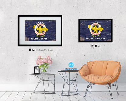 World War 2 Shabby Chic Military Flag Framed Print Decor Wall Art Gifts