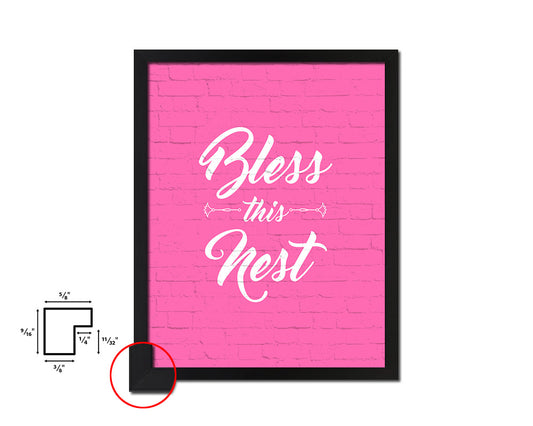 Bless this nest Quote Framed Print Home Decor Wall Art Gifts