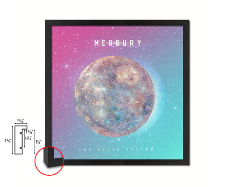 Mercury Planet Colorful Prints Watercolor Solar System Framed Print Home Decor Wall Art Gifts