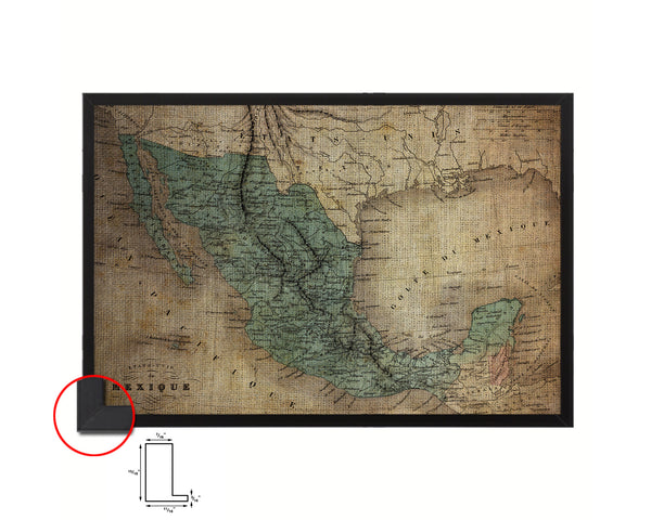 Mexico Vintage Map Framed Print Art Wall Decor Gifts