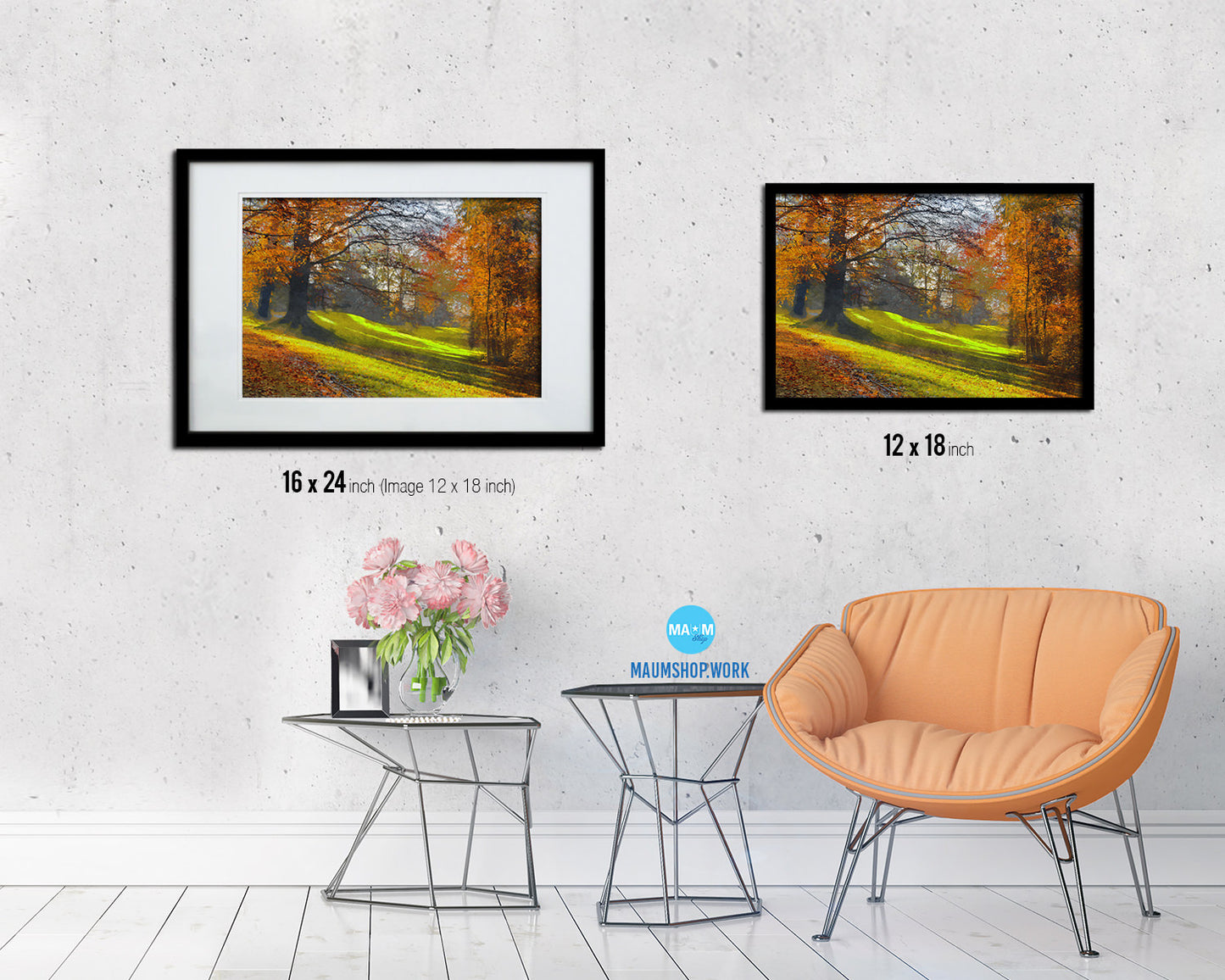 Autumn Park Path Landscape Painting Print Art Frame Home Wall Decor Gifts