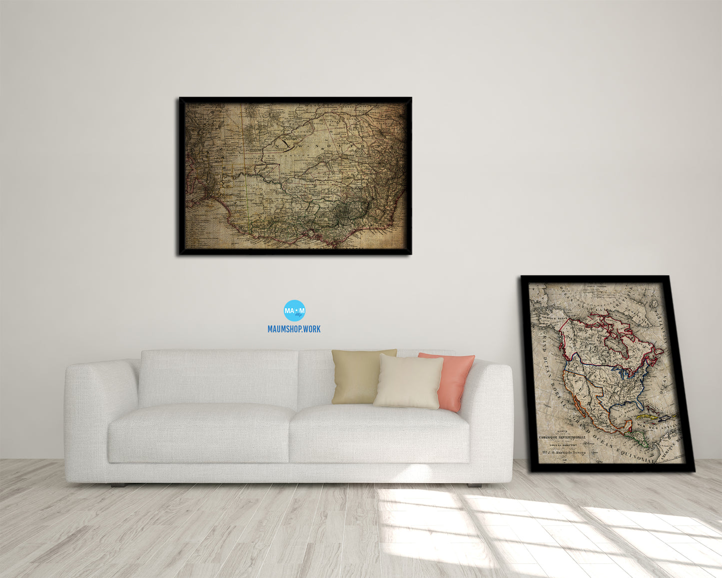 Australia Vintage Map Framed Print Art Wall Decor Gifts