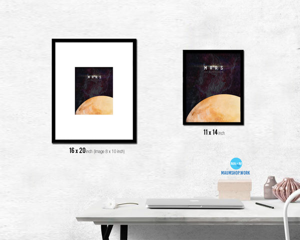 Mars Planet Prints Length of Year Watercolor Solar System Framed Print Home Decor Wall Art Gifts