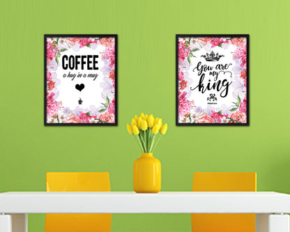 Coffee a hug in a mug Quote Framed Artwork Print Wall Decor Art Gifts