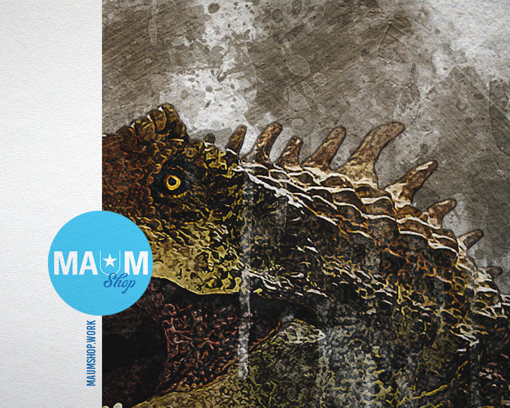 Dinosaur Animal Painting Print Framed Art Home Wall Decor Gifts