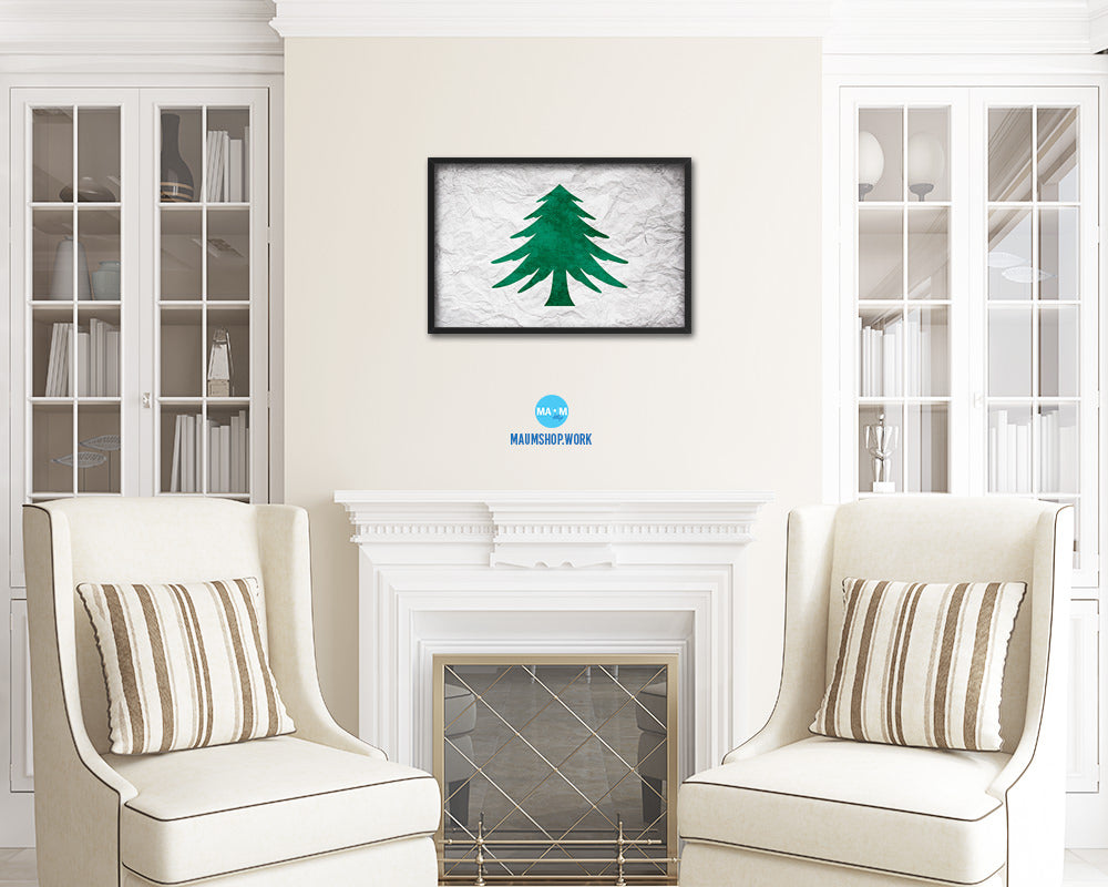 Naval & Maritime City Massachusetts State Flag Framed Print Home Decor Wall Art Gifts