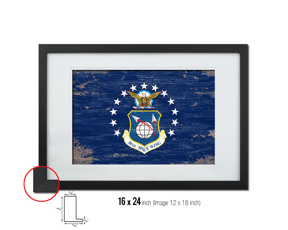 104th Fighter Wing Shabby Chic Emblem Flag Wood Framed Prints Wall Art Decor Gifts