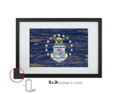 144th Fighter Wing Vintage Emblem Flag Wood Frame Paper Print Wall Art Decor Gifts