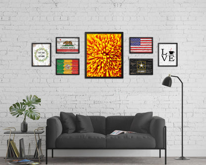 Chrysanthemum Yellow Flower Wood Framed Paper Print Wall Decor Art Gifts