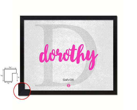 Dorothy Personalized Biblical Name Plate Art Framed Print Kids Baby Room Wall Decor Gifts