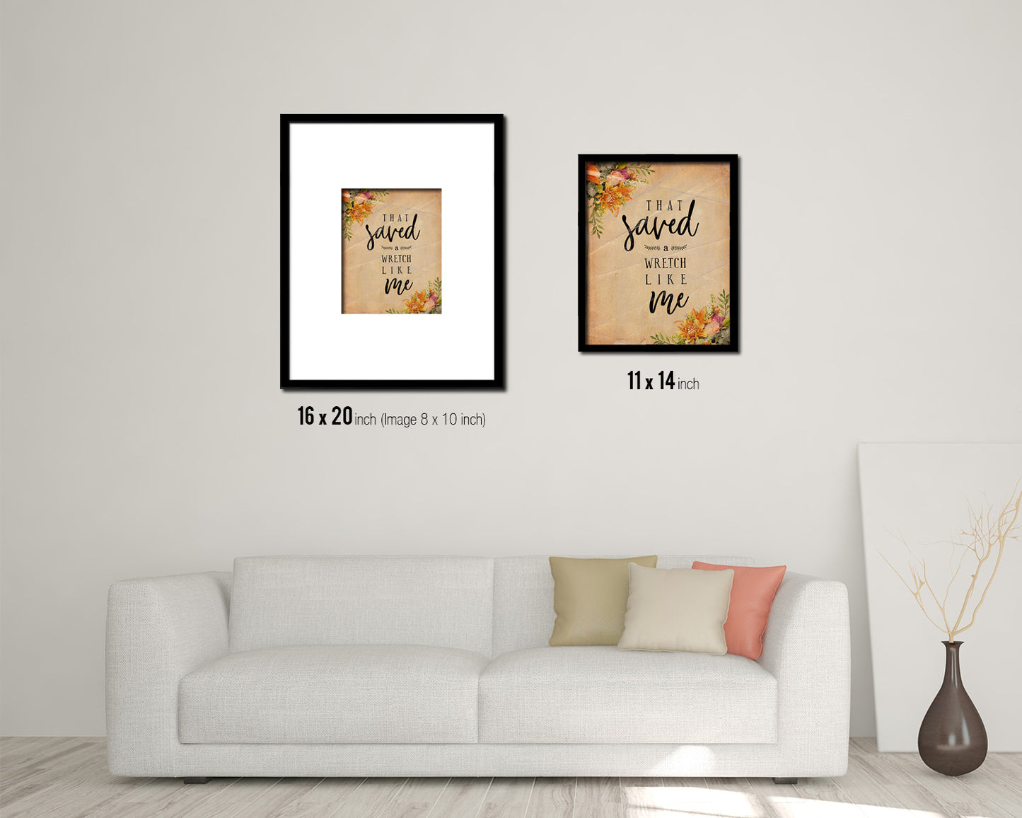 That saved a wretch like me Quote Paper Artwork Framed Print Wall Decor Art