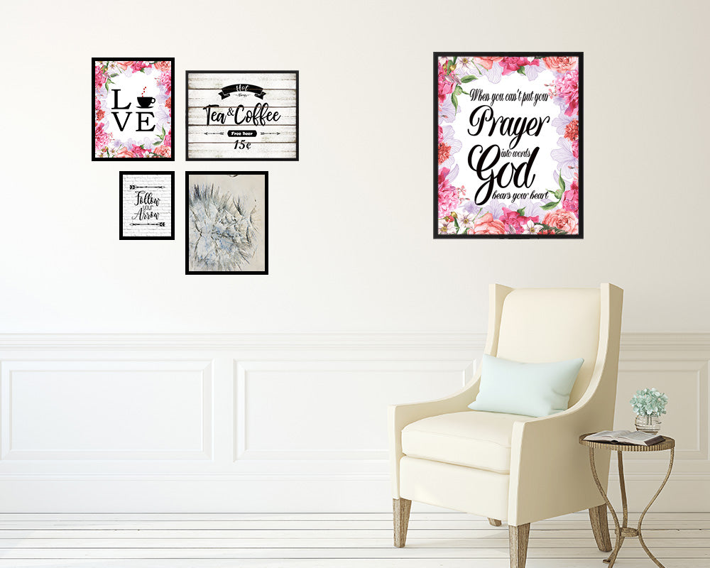 When you can't put your prayer into words Quote Framed Print Home Decor Wall Art Gifts