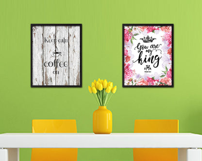 Keep calm coffee is on Quote Framed Artwork Print Wall Decor Art Gifts