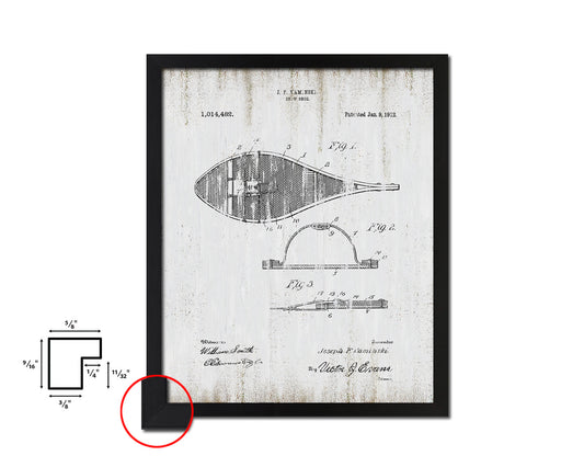 Snowshoe Sports Vintage Patent Artwork Black Frame Print Gifts