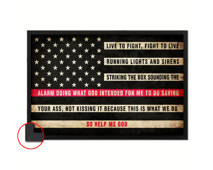 Thin Red Line Honoring Law Enforcement, Powercall Sirens Vintage Military Flag Art