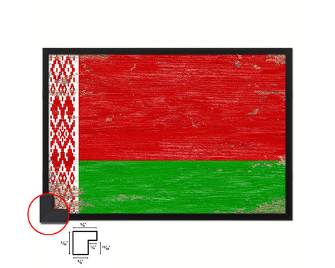 Belarus Shabby Chic Country Flag Wood Framed Print Wall Art Decor Gifts
