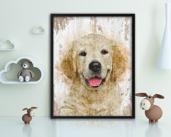 Jindo Dog Puppy Portrait Framed Print Pet Watercolor Wall Decor Art Gifts