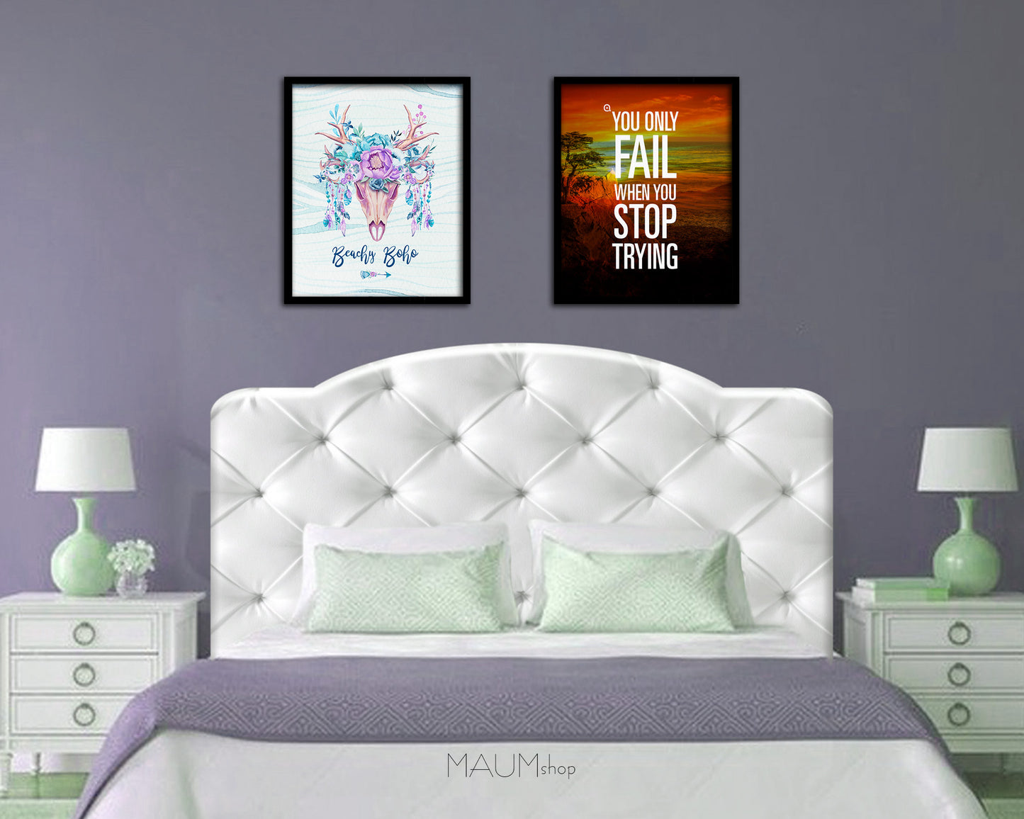 You only fail when you stop trying Quote Framed Print Wall Decor Art Gifts