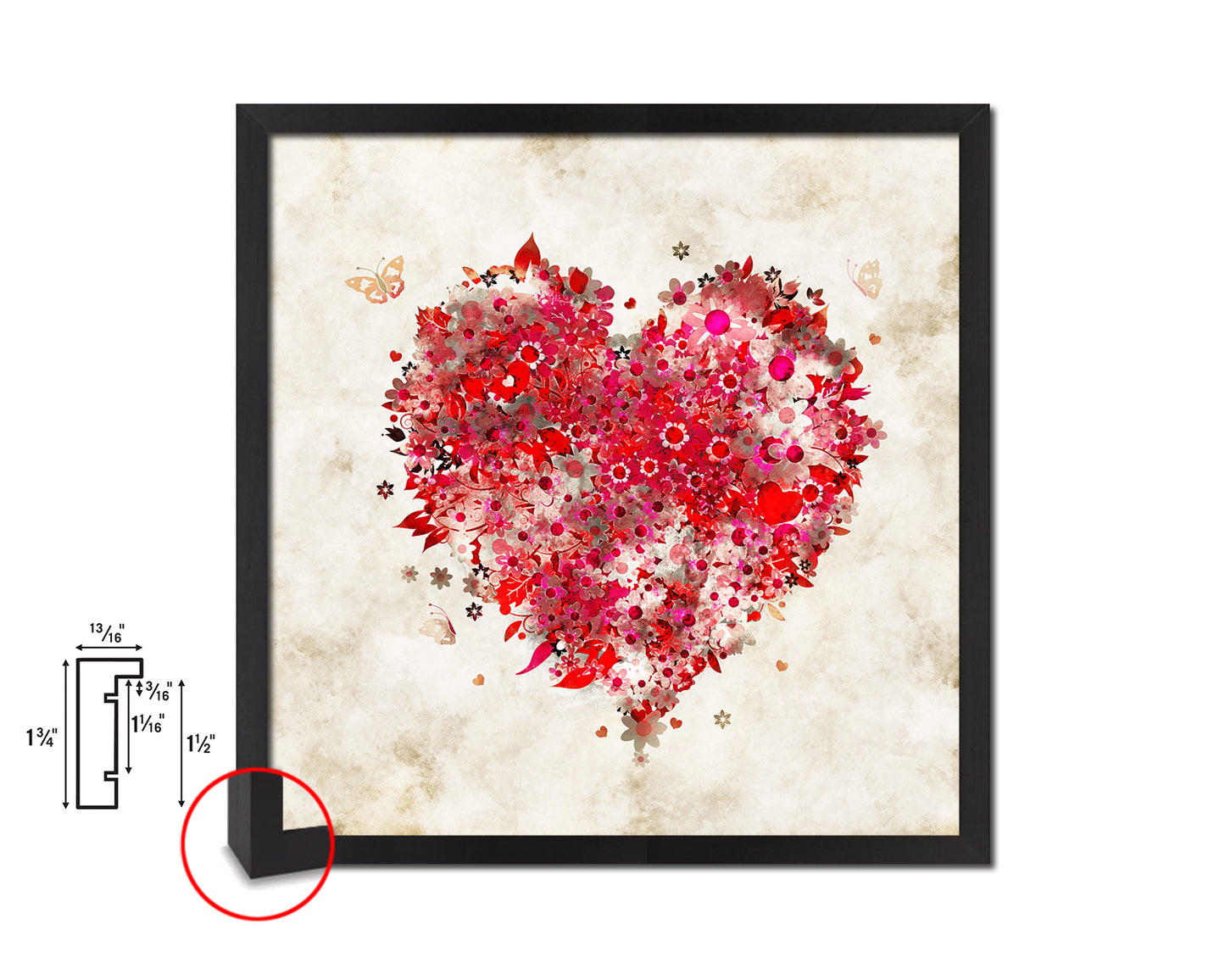 Heart Red Punctuation Symbol Framed Print Home Decor Wall Art English Teacher Gifts