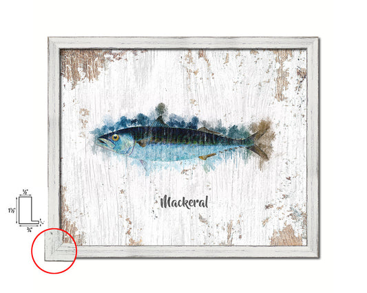 Mackeral Fish Framed Prints Modern Restaurant Sushi Bar Watercolor Wall Art Decor