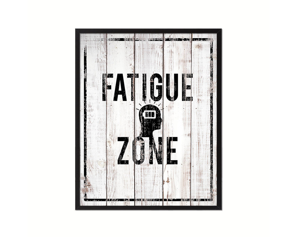 Fatigue Zone Notice Danger Sign Framed Print Home Decor Wall Art Gifts