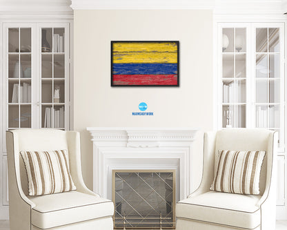 Colombia Country Wood Rustic National Flag Wood Framed Print Wall Art Decor Gifts