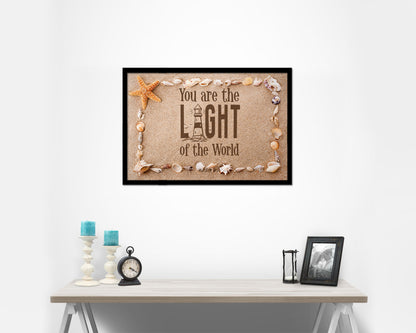 You Are the Light of The World, Matthew 5:14 Bible Verse Scripture Framed Art