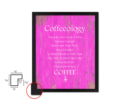 Coffeeology take life one cup at a time Quotes Framed Print Home Decor Wall Art Gifts