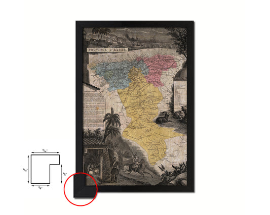 Province D'alcer Historical Map Wood Framed Print Art Wall Decor Gifts