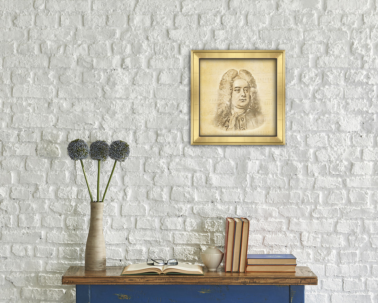 George Frideric Handel Ancient Classical Musician Gold Framed Print Wall Decor Art Gifts