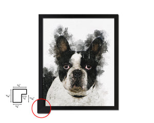French Bulldog Dog Puppy Portrait Framed Print Pet Watercolor Wall Decor Art Gifts